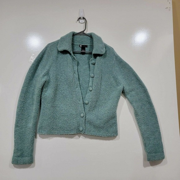 Carole Little Sweaters - Carole Little Seafoam Green Buttoned Sweater/Cardigan, Size Large